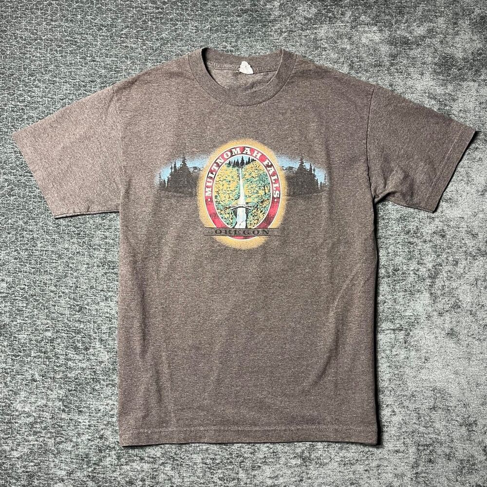 Unbranded Men's Brown and Grey T-shirt